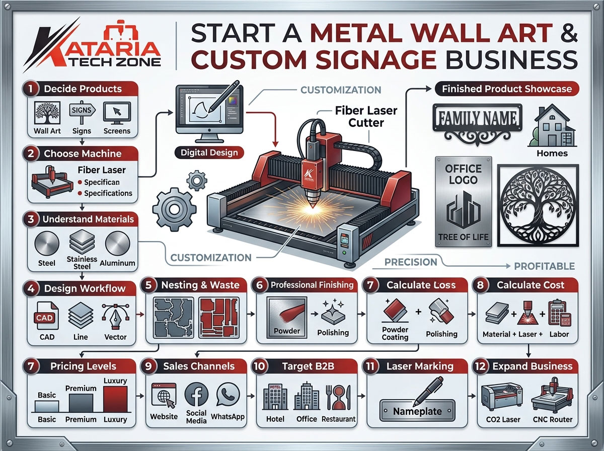 How to Start a Metal Wall Art & Custom Signage Business Using Fiber Laser Cutters