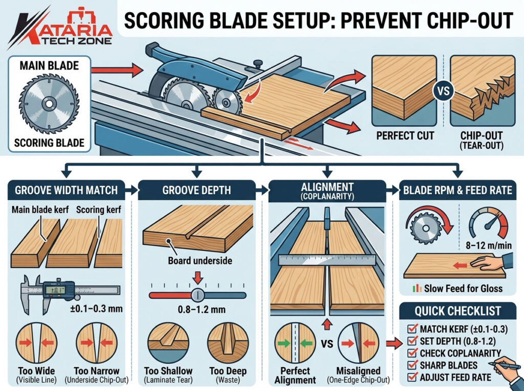 Scoring Blade Setup on Sliding Panel Saws: Preventing Chip-Out on Laminated Boards (Troubleshooting Guide)