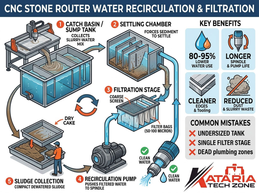Water Recirculation and Filtration Systems for CNC Stone Routers: Setup & Benefits