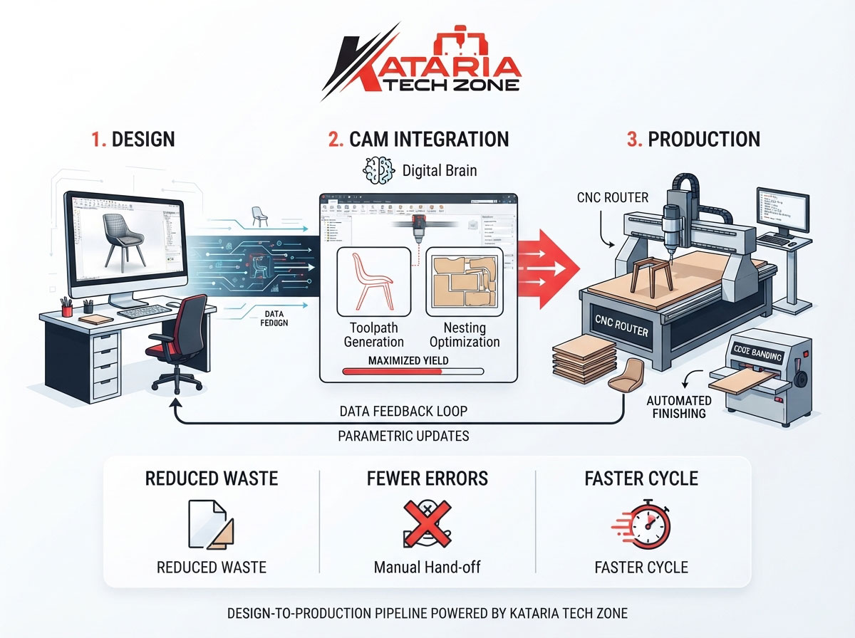 How CAD/CAM Software Integration Streamlines Furniture Manufacturing Workflows