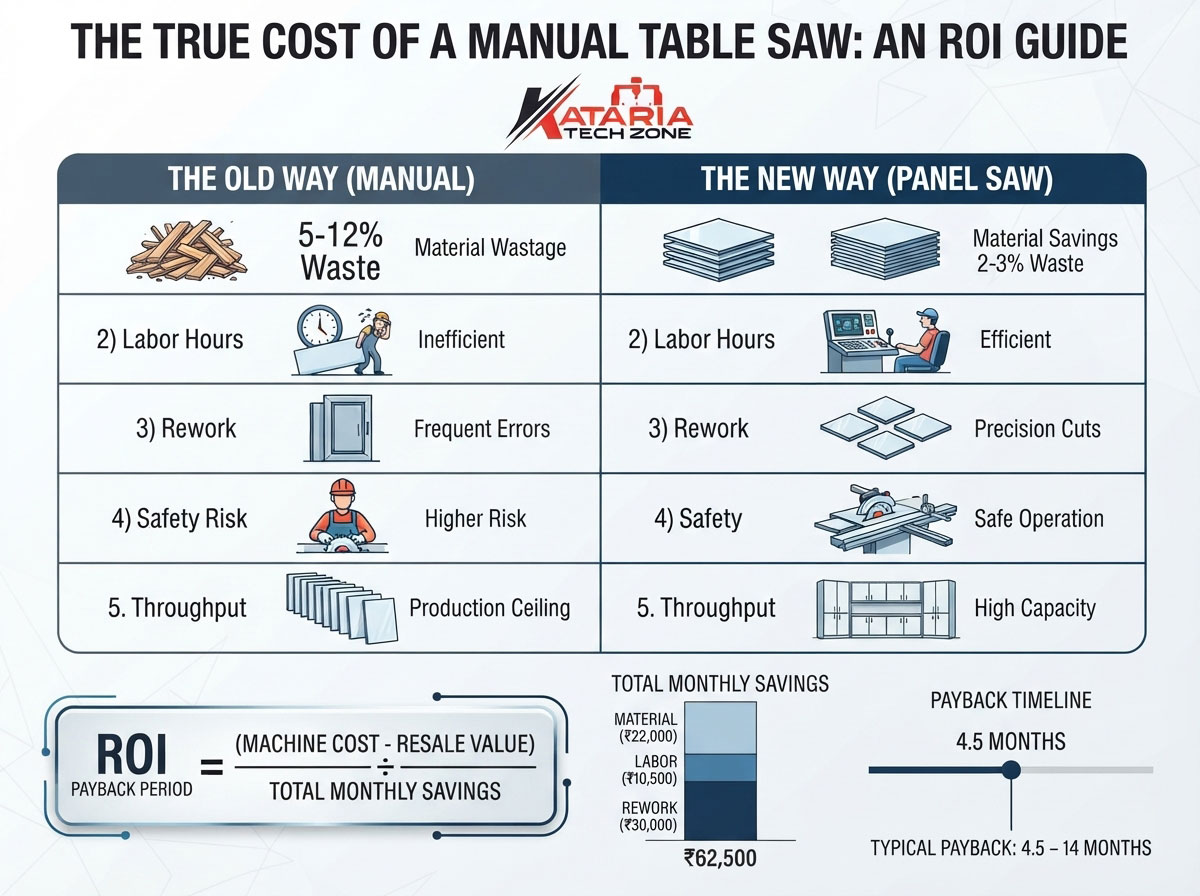 How to Calculate ROI on Upgrading from a Manual Table Saw to a Heavy-Duty Sliding Panel Saw