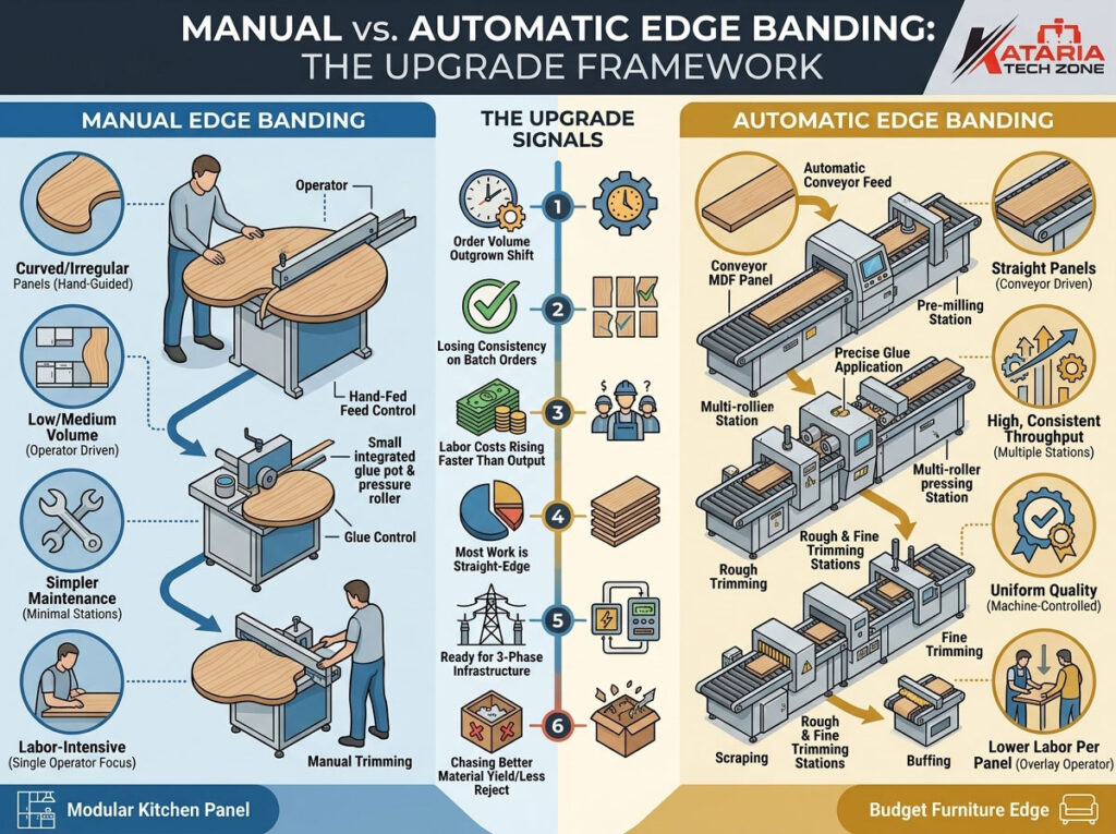 Manual Edge Banding vs. Automatic Edge Banding: When Should a Workshop Upgrade?
