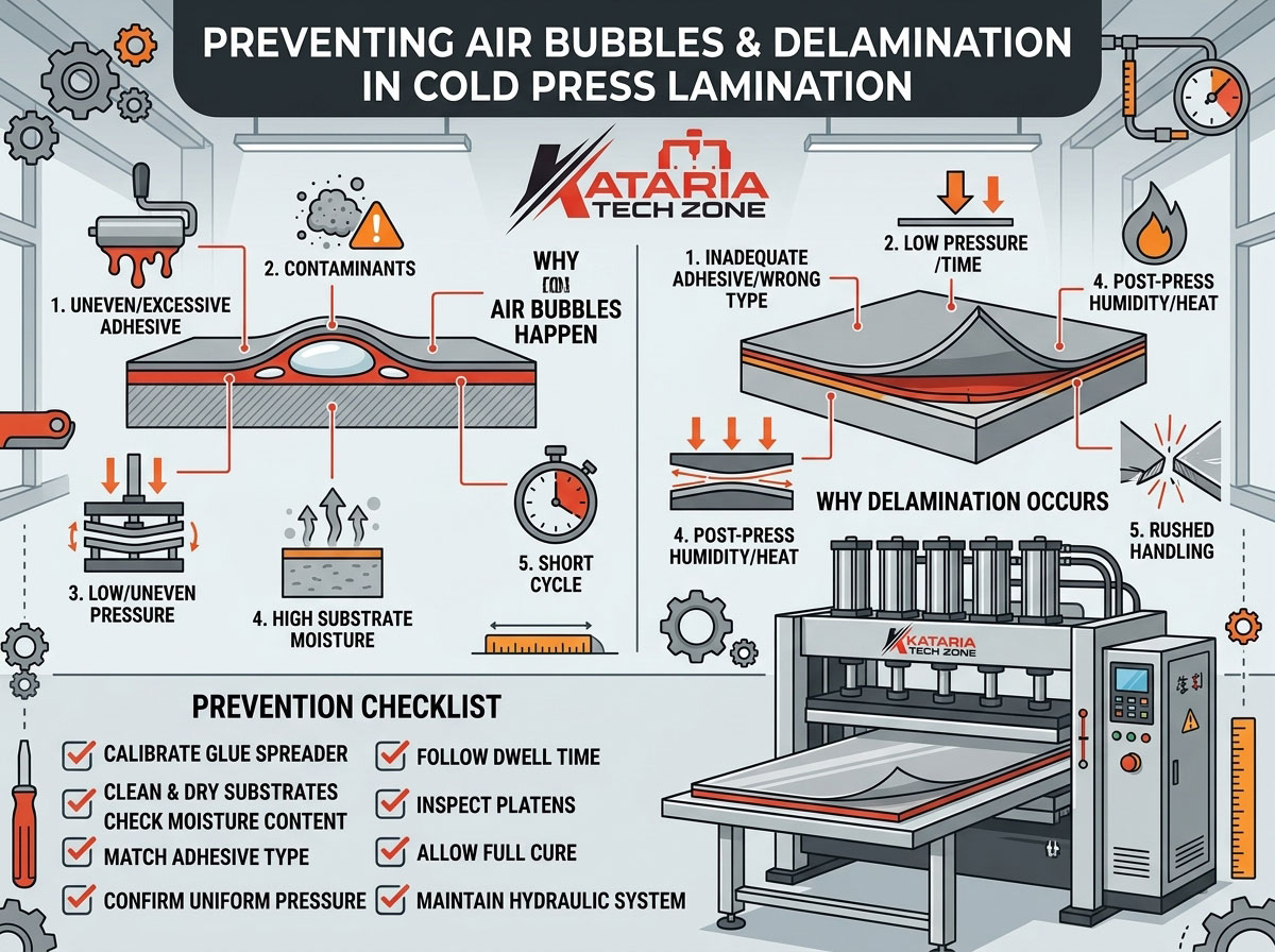 Preventing Air Bubbles and Delamination in Cold Press Lamination