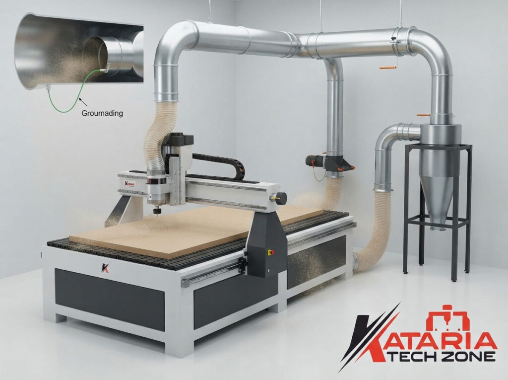 Setting Up Dust Collection for Industrial CNC Routers: CFM Requirements & Ducting Tips