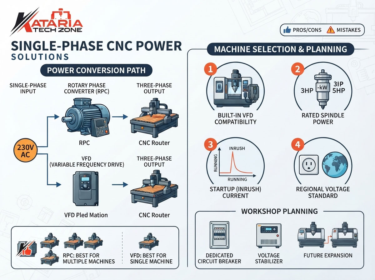 Single-Phase Power Solutions for Running Industrial CNC Machinery in Small Workshops