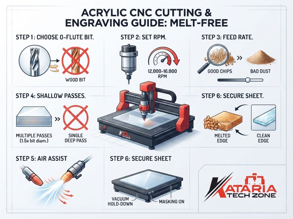 Step-by-Step Guide: How to Cut & Engrave Acrylic Sheets on a CNC Router Without Melting
