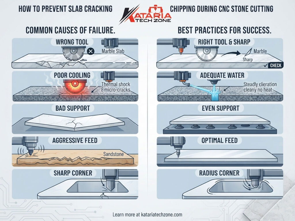 How to Prevent Slab Cracking and Chipping During CNC Stone Cutting