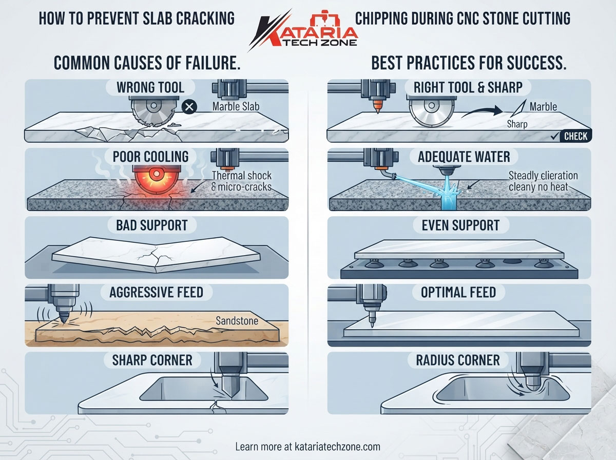 How to Prevent Slab Cracking and Chipping During CNC Stone Cutting