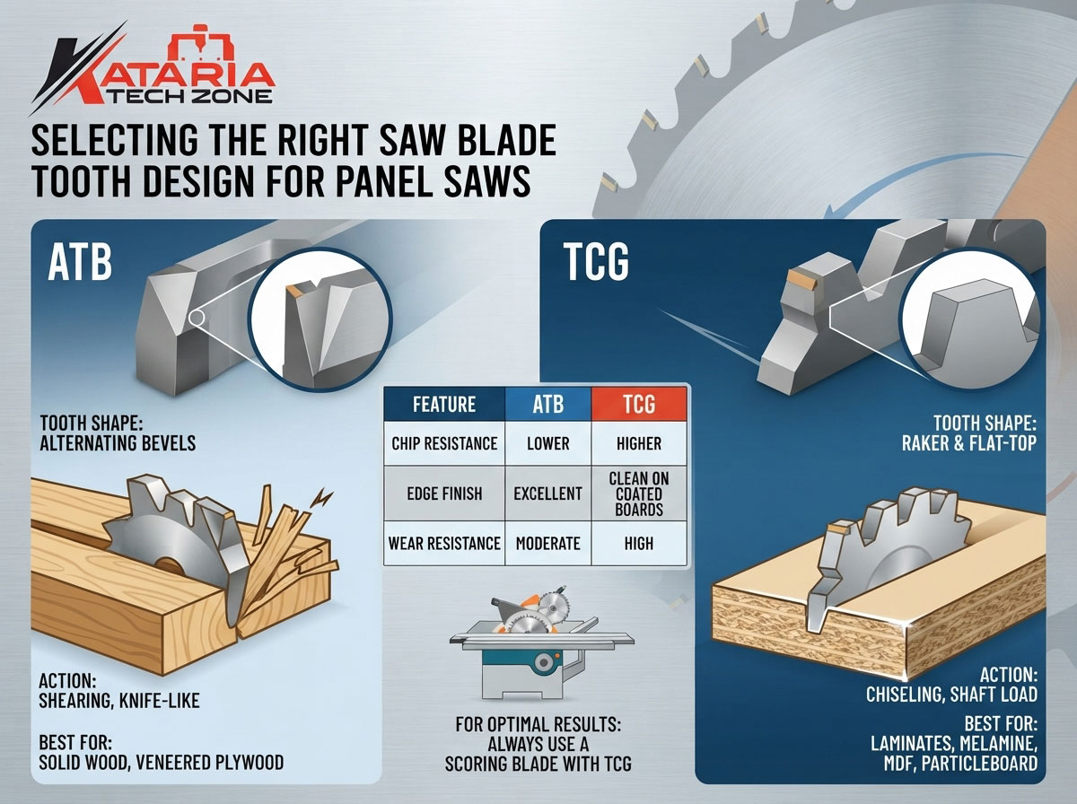 Selecting the Right Saw Blade Tooth Design (ATB, TCG) for Panel Saws