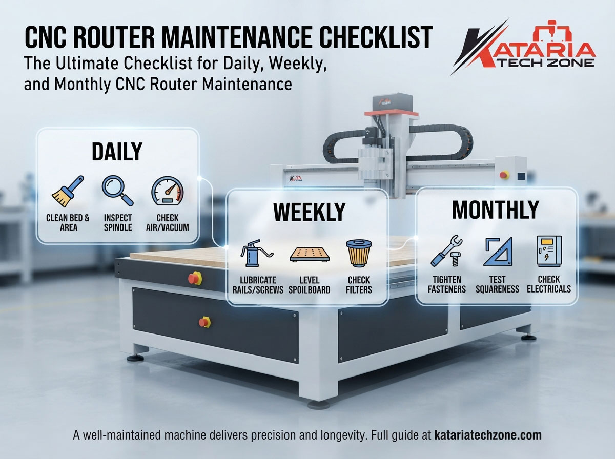 The Ultimate Checklist for Daily, Weekly, and Monthly CNC Router Maintenance